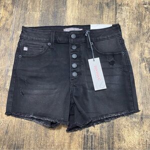 Just USA Distressed Black Jean Shorts